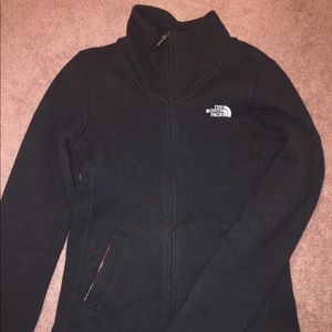 black North Face crescent full zip jacket